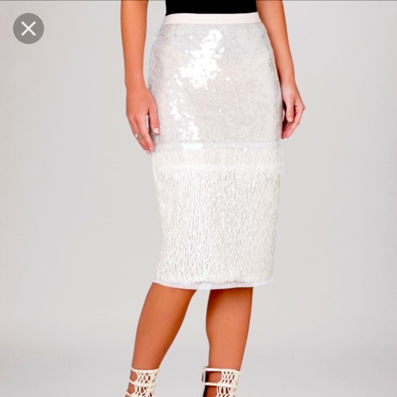 SOLD BCBG Pearl Sequins Pencil Skirt - Picture 1 of 5